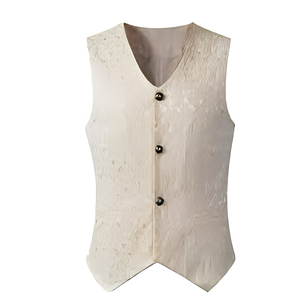 Chaleco Vintage Retro Acolchado de Mezclilla, Cuero, Ante, Lana, Tejido, Forro Polar con Bolsillos y Cremallera para Disfraz de Halloween para Hombre y Mujer Tallas Grandes - Product Image 1