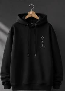 เสื้อฮู้ดโอเวอร์ไซส์แบบยูนิเซ็กซ์ สีพื้น ผ้าฝ้ายเฟรนช์เทอร์รี่ ระบายอากาศได้ดี เหมาะสำหรับใส่ในฤดูใบไม้ร่วง ทรงปกติ ดีไซน์โลโก้ด้านหน้า - Product Image 4
