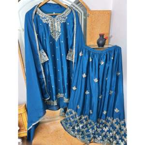ชุดสวมใส่ด้านบนล่างและชุด dupatta สำหรับงานปาร์ตี้นักออกแบบหญิง - Product Image 2