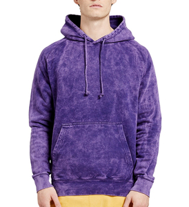 เสื้อฮู้ดดี้สีม่วงสำหรับผู้ชาย ผ้าฝ้ายฟลีซ 100% ทรงปกติ สวมใส่สบาย มีกระเป๋า สไตล์ฤดูใบไม้ร่วง - Product Image 4