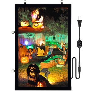 Cornice LED per Poster 24x36 Pollici in Nero, Decorazione di Halloween, Cornice in Alluminio con Insegna Pubblicitaria Retroilluminata - Product Image 1