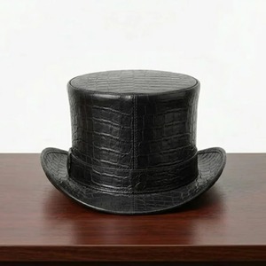Sombrero de Cuero Premium con Diseño de Cartola, Elegante Accesorio para Fiestas, Eventos, Fotografía y Colecciones de Disfraces - Product Image 2