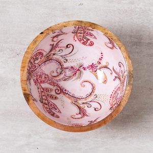 Cuencos decorativos de madera natural con diseño de flores, forma redonda superior, juegos para el hogar y fiestas de boda - Product Image 1