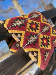 Manta de caballo de espectáculo de la mejor calidad para montar en el oeste colores atractivos almohadillas de sillín tejidas a mano de lana de Nueva Zelanda - Product Image 4