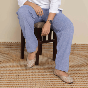 Pantalon décontracté pour femme, coupe droite, en mélange de coton, taille élastique, confortable, pour la détente, le pyjama, le quotidien ou le bureau - Product Image 1