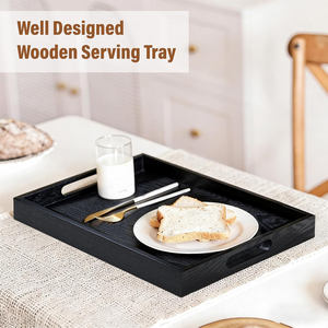 Plateau de service en bois de manguier massif artisanal de luxe avec finition à grain naturel pour une présentation élégante à la maison et à l'hôtel - Product Image 6