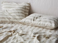 Parures de lit 100% lin, ensemble de draps 3 pièces, tissage écologique lavé, pour usage domestique, sur mesure