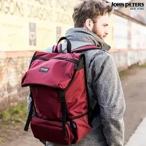 JOHN PETERS Sac à dos unisexe bordeaux N1250 - Product Image 1