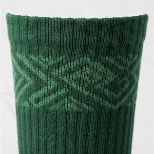 Green Crew <b>Socks</b> Geometric Pattern Breathable Knitted Regular Style Adult Casual Daily Use - Product Image 4