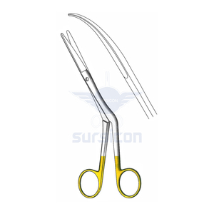 Ciseaux chirurgicaux Heymann 20 cm / 8 pouces courbés à gauche TC Gold, instrument de coupe de précision en acier inoxydable de qualité supérieure - Product Image 1