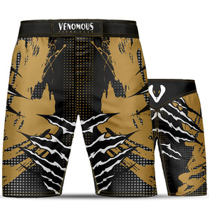 Shorts de combat MMA Venomous Gold Reaper – Qualité supérieure, personnalisables, avec cordon de serrage, taille mi-haute, motif tendance, service OEM - Product Image 1