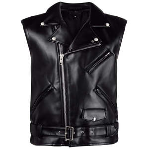 Gilet en cuir pour homme de haute qualité, personnalisé, en cuir véritable ciré et vieilli, style Cafe Racer Biker - Product Image 1