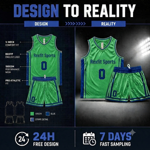 Conjunto de Uniforme de Baloncesto Rexfit 0 para Hombre, Camiseta sin Mangas y Pantalones Cortos, Sublimado, Transpirable, Malla Deportiva, Talla Adulto Regular - Product Image 5