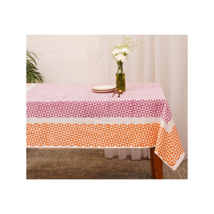 Nappe blanche à franges en coton texturé avec motif floral, taille personnalisée, nombre de fils élevé, pour événements en Inde, usage mondial - Product Image 6