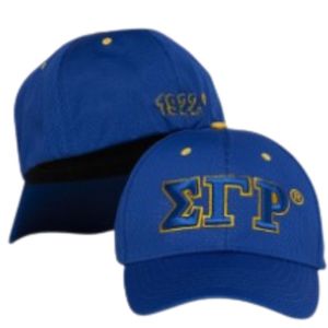 หมวกแก๊ป Sigma Gamma Rho 3 ตัวอักษรกรีกแบบ Flex Fit หมวกเบสบอลสั่งทำพิเศษสำหรับชมรมนักศึกษา ปักโลโก้ ปรับขนาดได้ สำหรับทุกเพศ สีน้ำเงินรอยัลทอง - Product Image 1