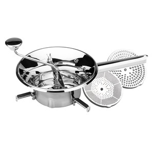 Tritatutto Manuale in Acciaio Inox per Verdure, Utensile da Cucina con 3 Dischi, Meccanismo Push-Pull, Metallo Resistente - Product Image 1