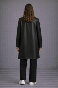 Women's Plus Size Long Sleeve Leather Coat With Zipper Closure Factory Made Cheap Price Women Leather Jacket With Custom Logo - Product Image 4