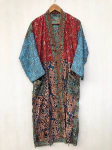 เดรสผ้าไหมพิมพ์ลายดอกไม้สไตล์โบฮีเมียนสำหรับผู้หญิง แขนยาว ปิดคลุมทั้งตัว พร้อมเข็มขัด ชุดฤดูร้อน ราคาขายส่ง - Product Image 6