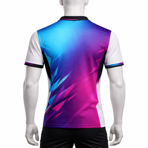เสื้อแข่งอีสปอร์ตแบบซับลิเมชั่นสั่งทำ OEM สำหรับผู้ชาย แขนสั้น แห้งเร็ว คอวี ระบายอากาศ ป้องกันรังสียูวี ไล่เฉดสี ชุดทีม - Product Image 2