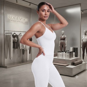 REXFIT SPORTS Nueva Camiseta Deportiva Personalizada para Mujer, Blanca, Ajustada, para Yoga y Fitness, Fabricante de Ropa Deportiva de Marca Privada - Product Image 2