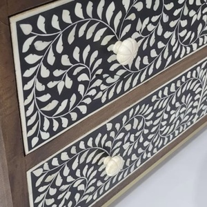 ILAHI's Bone Inlay <b>Drawer</b> Modern Design Agate Detailing <b>Storage</b> Portable Home Furniture - Product Image 3
