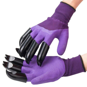 Outdoor Leather <b>Full</b> Finger Garden Gloves with Hand Protection Anti Impact Anti <b>Slip</b> Anti Vibration Durable Garden Gloves - Product Image 3