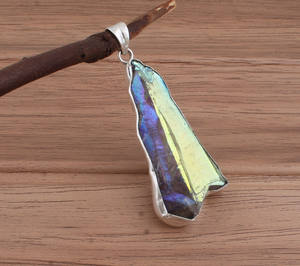 Collier en argent sterling 925 plaqué platine vintage avec zircon druzy jaune naturel, pierre précieuse de guérison, vente en gros - Product Image 4