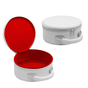 Premium Imitation Leather <b>Masonic</b> Crown Cap <b>Case</b> (White) Without Strap - Product Image 1