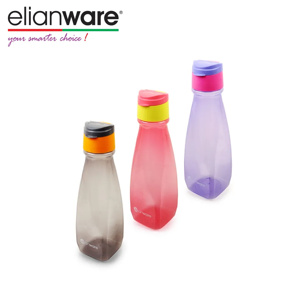 Elianware Hoge Stijfheid Flexibele Duurzame Bpa Vrije Draagbare Plastic Sport Drink Transparante Waterfles