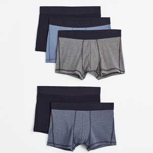 Sous-vêtements pour hommes adultes, antibactériens, en spandex, taille mi-haute, respirants, confortables, boxers de couleur unie - Product Image 3