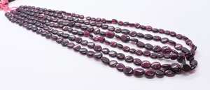 Cuentas ovaladas lisas de granate rodolita natural AAA, cuentas de granate ovaladas lisas de alta calidad para la fabricación de joyas. - Product Image 6