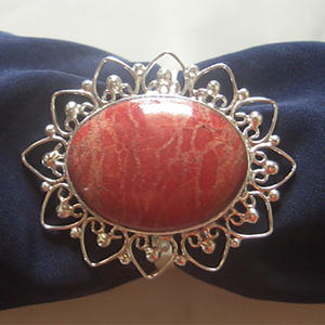 Anillo para servilletas de coral rojo / Servilletero rojo hecho de plata con diseño artístico de coral rojo de aspecto natural - Product Image 1