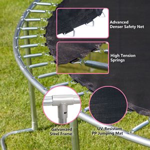 Rete esterna per trampolino YC 8FT rosa e nera, giocattoli per saltare - Product Image 4