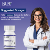 Cápsulas de Extracto de Quitosano INLIFE 350 mg 90 Unidades Fórmula de Calidad Premium Uso Diario Suplemento Dietético para Adultos Sin Gluten GMP
