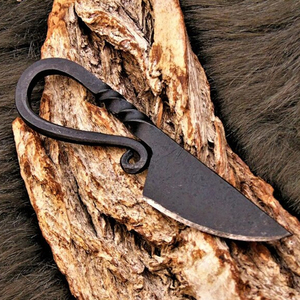 Cuchillo de Cinturón Medieval MORTAL SAGA, Cuchillo Vikingo para el Cuello, Forjado a Mano en Acero Inoxidable, Multifuncional para Viajes y Camping - Product Image 1