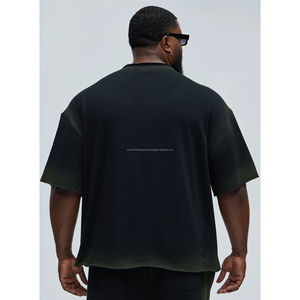 Haute vente Streetwear Vintage surdimensionné culture goutte épaule chemise en détresse soleil fané blanc t-shirt coton T-shirts 100% coton - Product Image 6