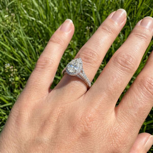 Bague de fiançailles en diamant de laboratoire taille poire pour femme, en argent 925, avec halo, certifiée IGI, style classique, cadeau d'anniversaire, VVS2 TJ02 Argent - Product Image 6