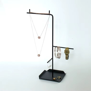 Multi Functional Jewelry Display Stand With Hook Bar And Side Arms Space Saving Design Tangle Free Storage For <b>Bracelets</b> Rings - Product Image 1