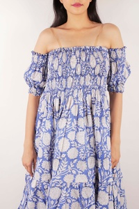 Vestido Maxi de Chifón de Algodón Indio con Estampado Floral Digital para Mujer - Product Image 4
