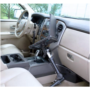Laptop Holder <b>Stand</b> <b>For</b> Car Aluminum No-drill Seat Rail 3 Way Tripod Head Quick Release 360 Rotation - Product Image 6
