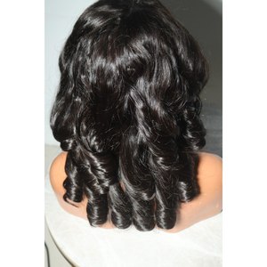 Peluca de Cabello Humano Virgen Vietnamita Natural Negro Rizado, Doble Trama, Sin Enredos, con Frente de Encaje, Pre-Arrancada, Sin Pegamento, de Longitud Media - Product Image 3