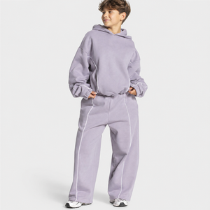 Kid Boys Contrast Line Tracksuit Custom Boys Tracksuit Manufacturer Bulk Boys Jogger Hoodie <b>Set</b> Wholesale Kid Boys Streetwear - Product Image 1