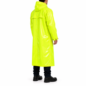 Custom <b>Men</b> <b>Raincoat</b> <b>Long</b> Waterproof Rain Jacket Heavy Duty Hooded Trench Coat Solid Color Custom Outdoor Workwear <b>Raincoat</b> Coat - Product Image 4