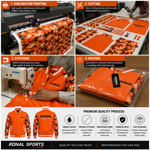 RONAL SPORTS เสื้อแจ็คเก็ตแขนลายพรางสีส้มสำหรับผู้ชาย แจ็คเก็ตวาร์ซิตี้ลำลอง ปกคอพับ ติดกระดุมด้านหน้า ทรงปกติ ใส่ได้ในฤดูใบไม้ร่วง - Product Image 5