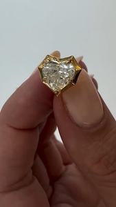 2CT Heart Lab Grown Diamond <b>Stud</b> Earrings, 14K Yellow Gold - Product Image 6