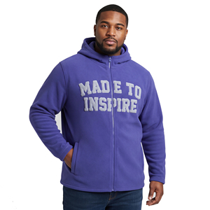 Plus Size Polar Fleece <b>Jacket</b> With <b>Letter</b> Embroidery Zipper Closure Polar Fleece <b>Jackets</b> <b>Men</b> Winter Warm Up Fleece <b>Jacket</b> <b>Men's</b> - Product Image 1