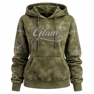 Sudadera con Pedrería al por Mayor con Opciones de Diseño Personalizado para Mujer - Calidad Premium OEM Directamente del Fabricante - Product Image 1