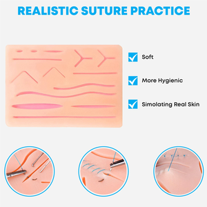 Suture Practice Kit Professional Surgical Skills Training Kit with High Quality Silicone Suture Pad Medical Instruments <b>Needle</b> - Product Image 3