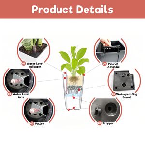 Vaso per Piante da Interno/Esterno Autoirrigante Grande da 30 Pollici con Fori di Drenaggio e Vassoi Interni - Product Image 4
