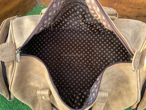 Grand sac polochon personnalisé du fabricant Sac de voyage en cuir véritable pleine fleur pour hommes Sacs de nuit luxueux pour le week-end - Product Image 4